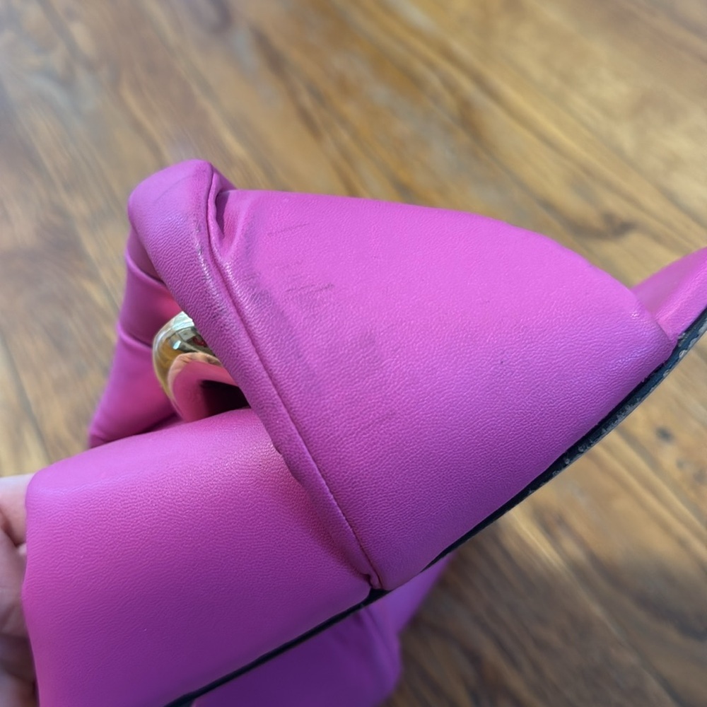 JW ANDERSON Chain flat sandals Hot Pink Knotted Slide Sandals with Gold Sz 6.5 - Picture 14 of 15